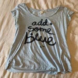 Blue scoop neck tee